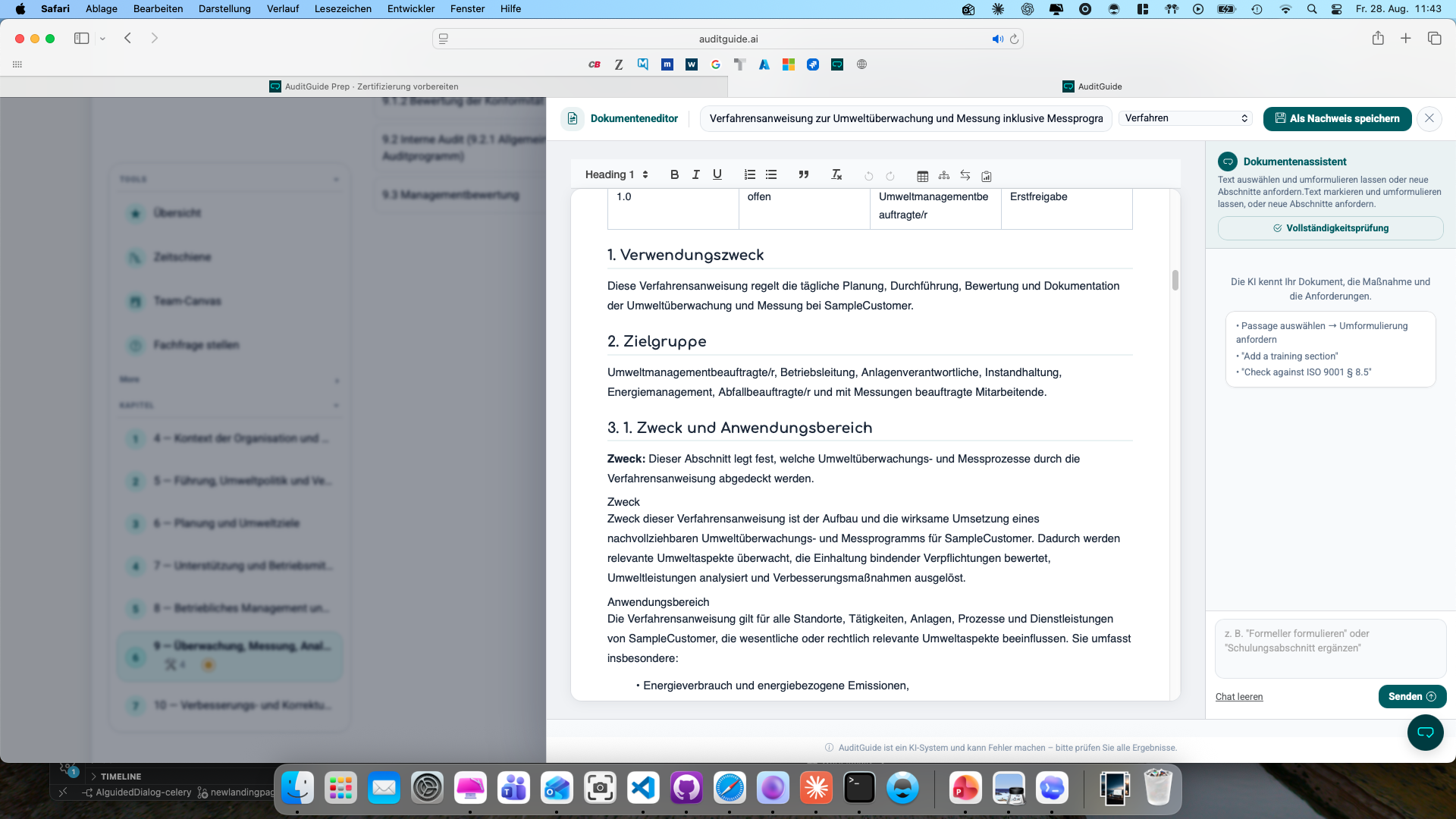 Nachweiseditor · Erstentwurf